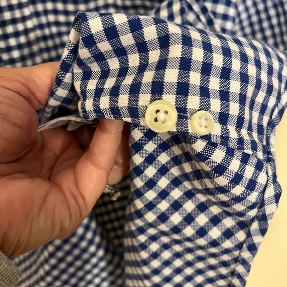 Ralph Lauren Blue/White Checkered Short Sleeve Button Shirt Sz M - Picture 2 of 7
